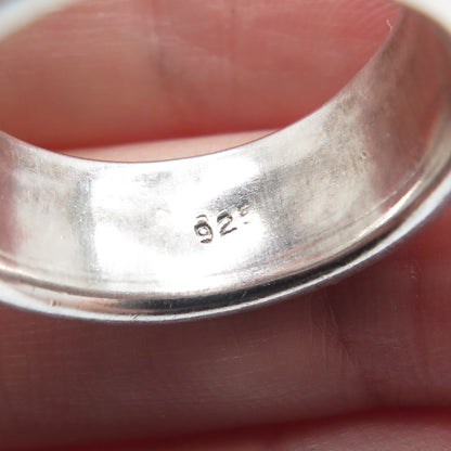 925 Sterling Silver Vintage Tribal Band Ring Size 9.5