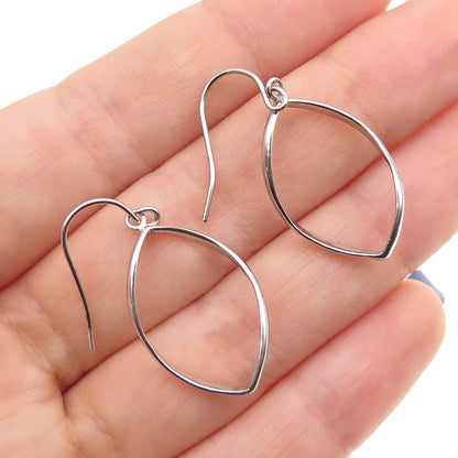 925 Sterling Silver Twisted Petal Dangle Earrings