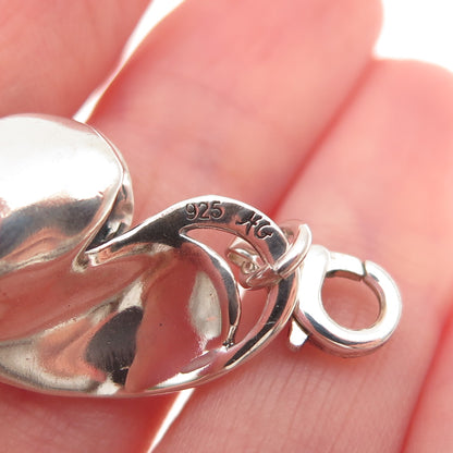 Hagit Gorali 925 Sterling Silver Vintage Real Pearl Heart Lobster Lock Pendant