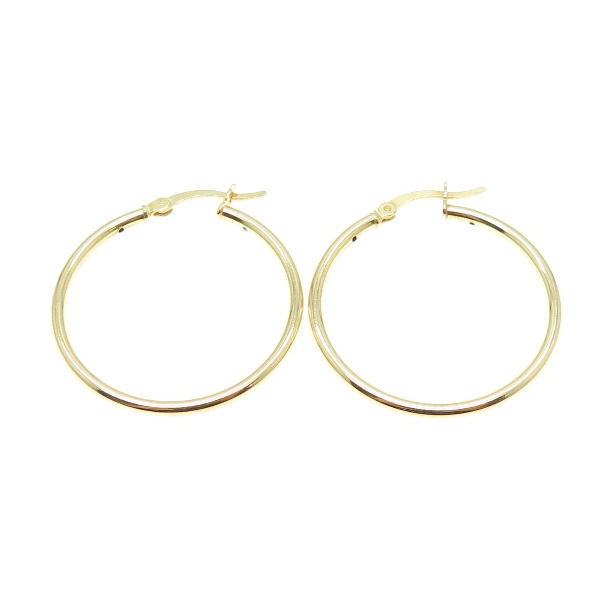 925 Sterling Silver Gold Plated Tube Hoop Earrings