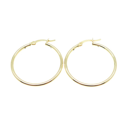 925 Sterling Silver Gold Plated Tube Hoop Earrings