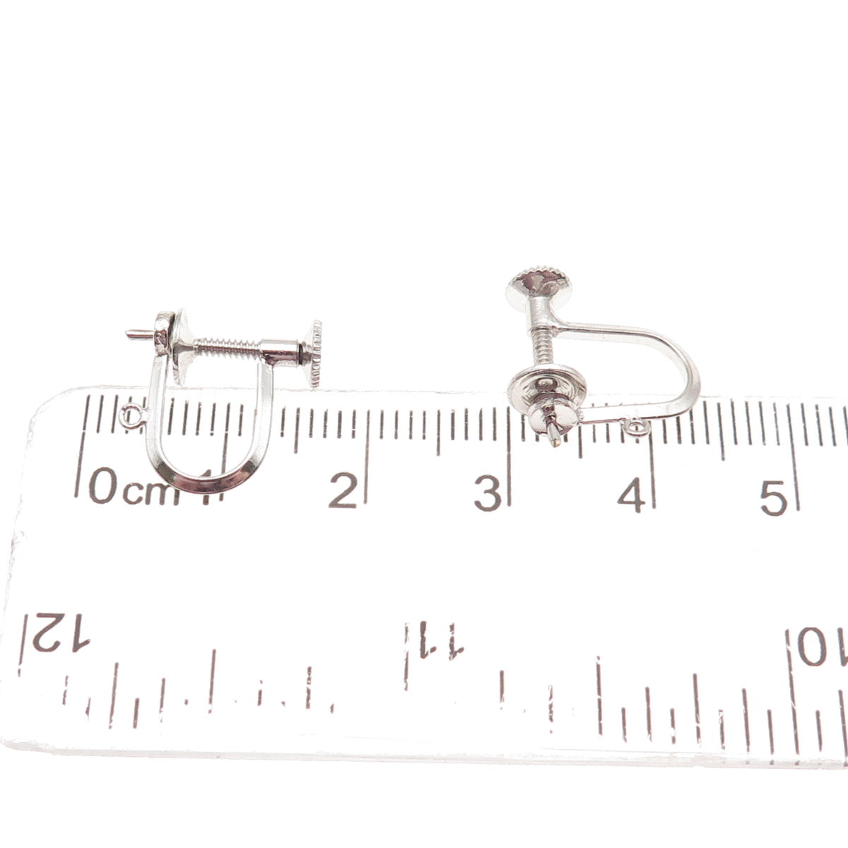 925 Sterling Silver Antique Art Deco Charm Holder Screw Back Earrings