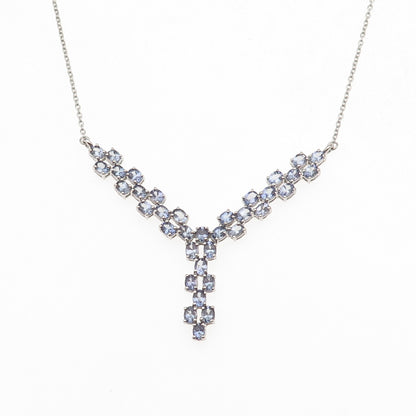 Chuck Clemency 925 Sterling Silver Real Iolite Cable Chain Necklace 18"