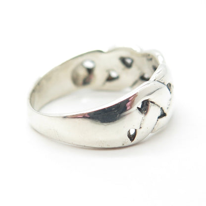 925 Sterling Silver Vintage Celtic / Wicker Ring Size 7.5