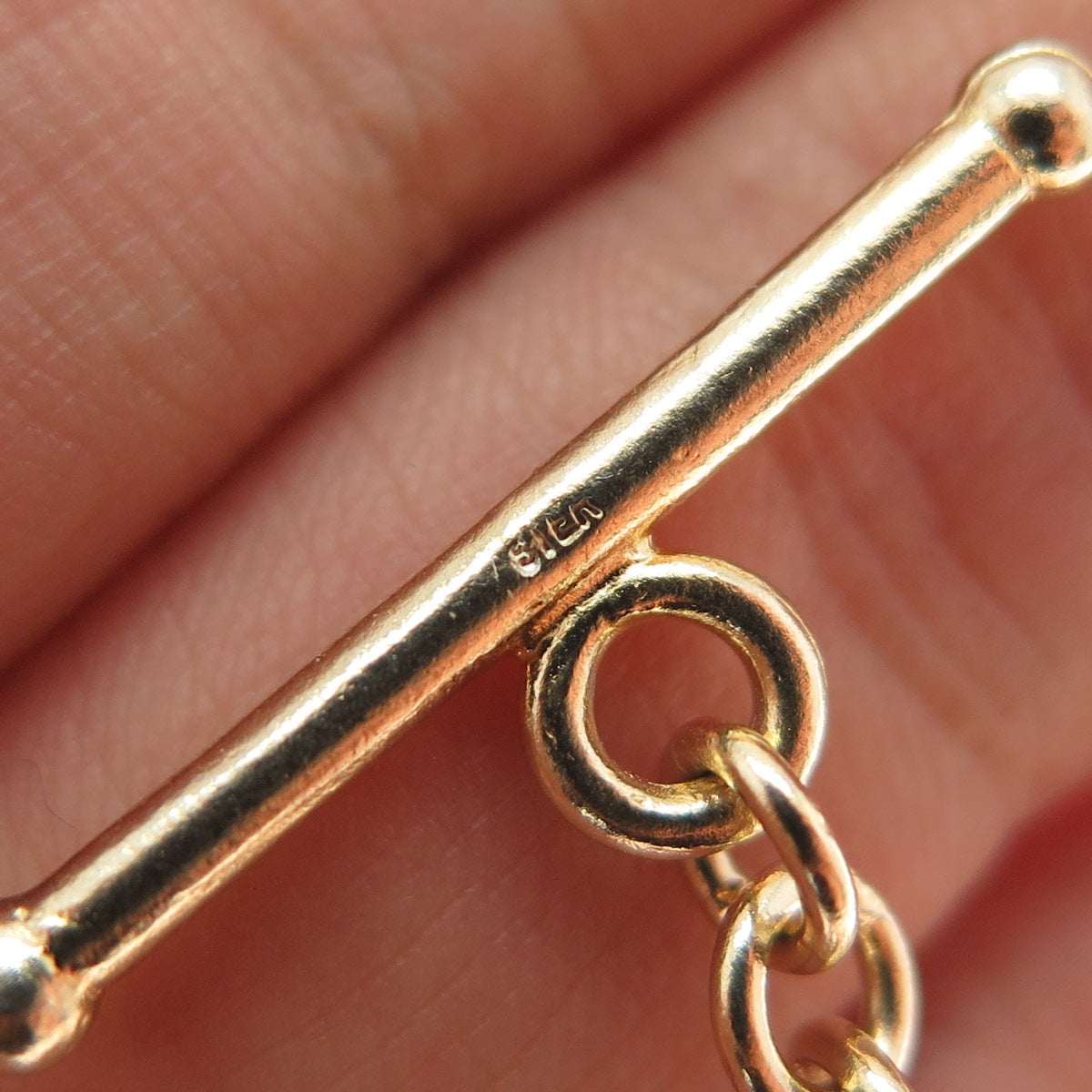 925 Sterling Silver 2-Tone Vintage Modernist Oval Chain Necklace 16"