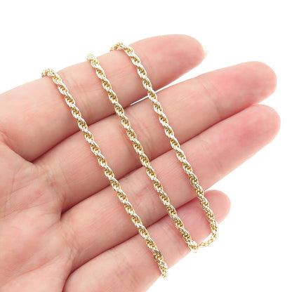 P. LUX 925 Sterling Silver Gold Plated Italy Rope Chain Necklace 24"