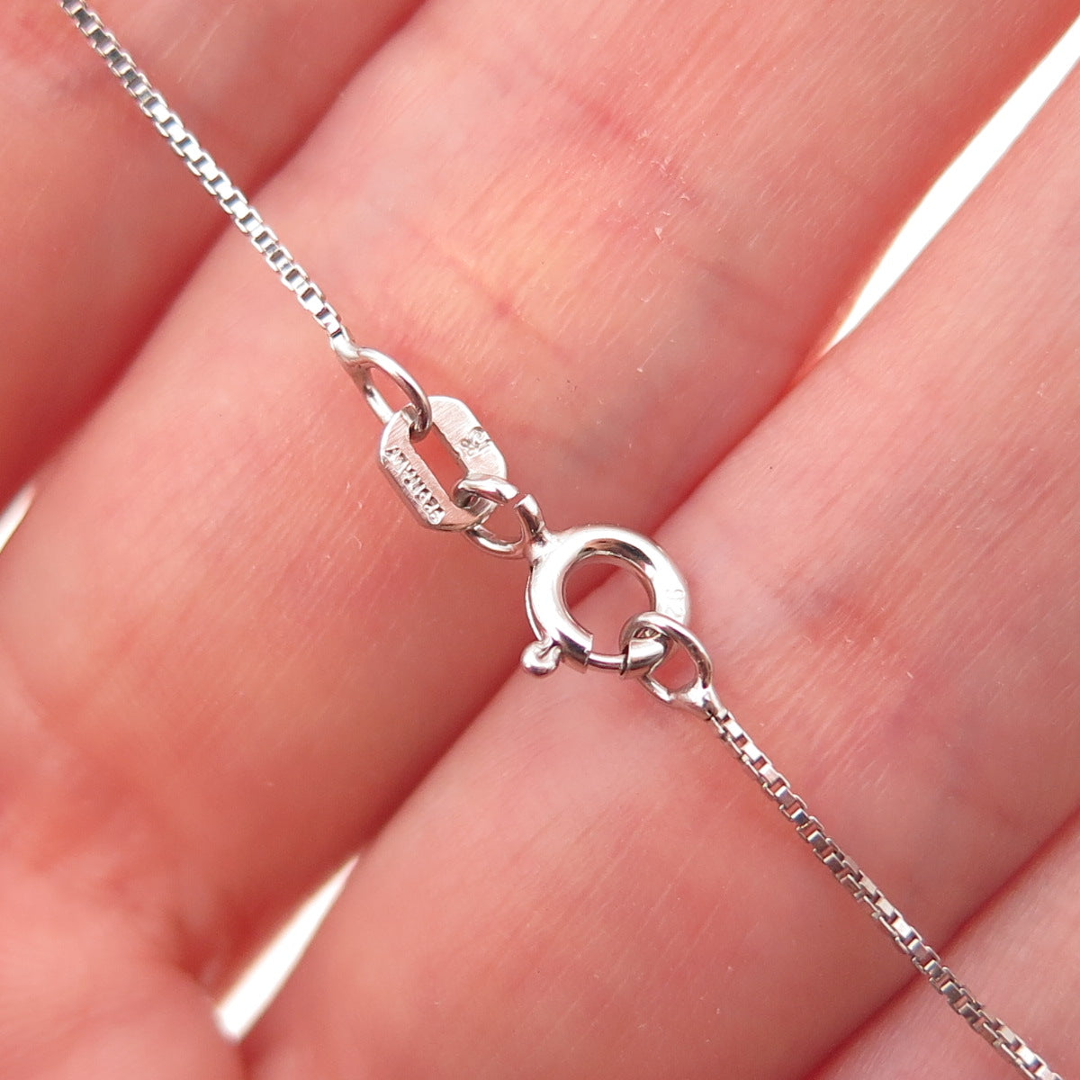 925 Sterling Silver Blue Enamel Star of David Box Chain Necklace 18"