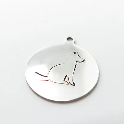 925 Sterling Silver USA Two In Town Dog / Puppy Charm Pendant