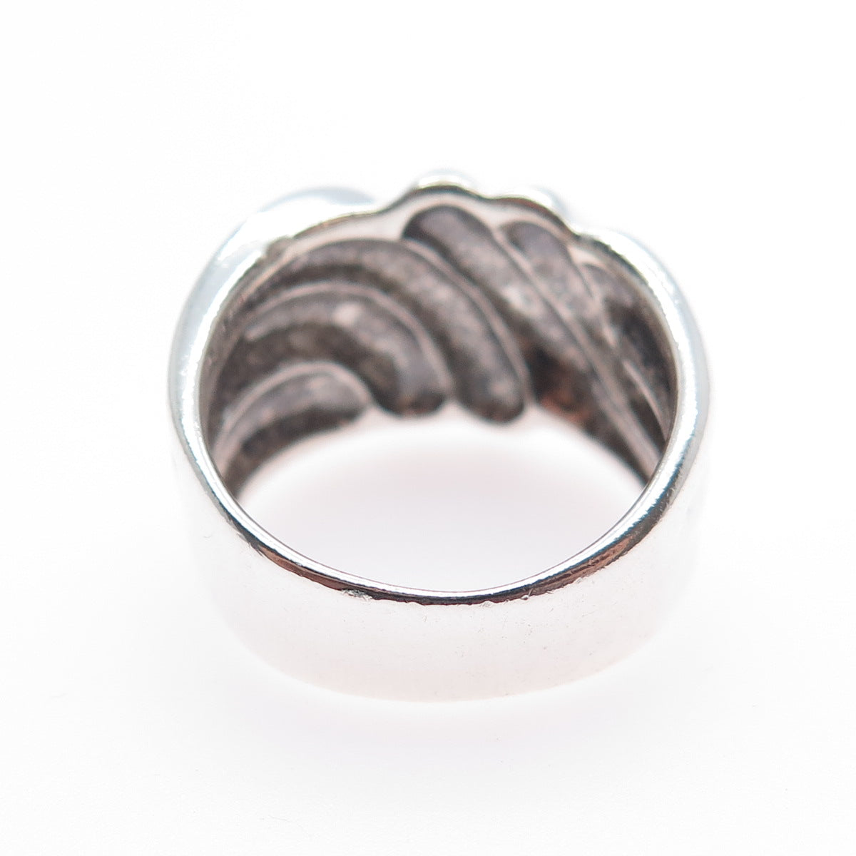 CHAPAL ZENRAY 925 Sterling Silver Vintage Modernist Oxidized Ring Size 6