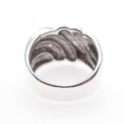 CHAPAL ZENRAY 925 Sterling Silver Vintage Modernist Oxidized Ring Size 6
