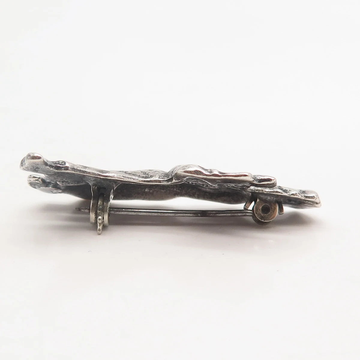 925 Sterling Silver Vintage Man w/ Flower Pot Pin Brooch