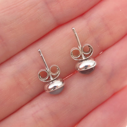 Pandora Sterling Silver Real Gray Moonstone June Birthday Blooms Stud Earrings