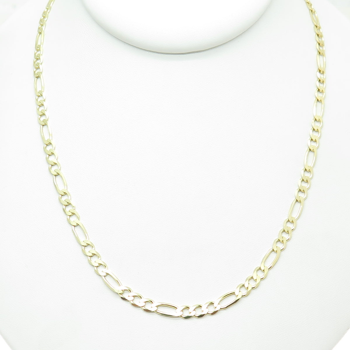 HAN 925 Sterling Silver Gold Plated Italy Figaro Chain Necklace 18"