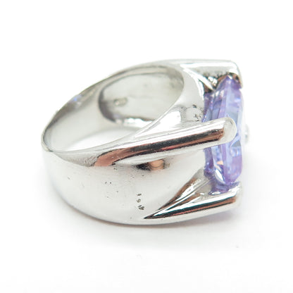 925 Sterling Silver Vintage Lavender C Z Ring Size 8.25