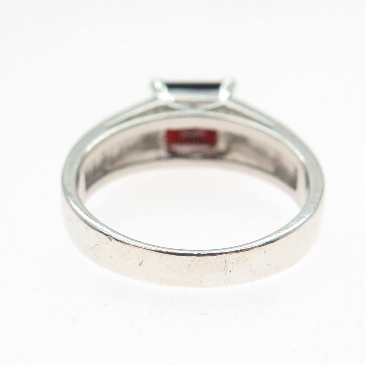 925 Sterling Silver Vintage Real Red Garnet Ring Size 10.25