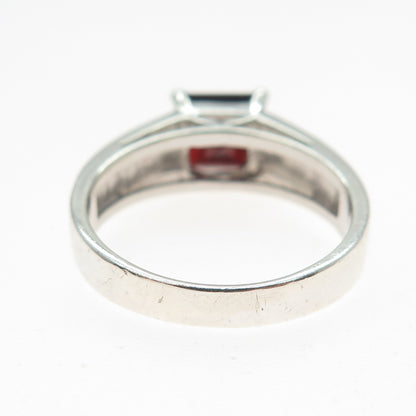 925 Sterling Silver Vintage Real Red Garnet Ring Size 10.25