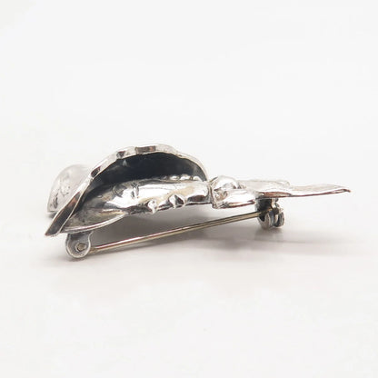 925 Sterling Silver Vintage Lang Lady in Hat Pin Brooch