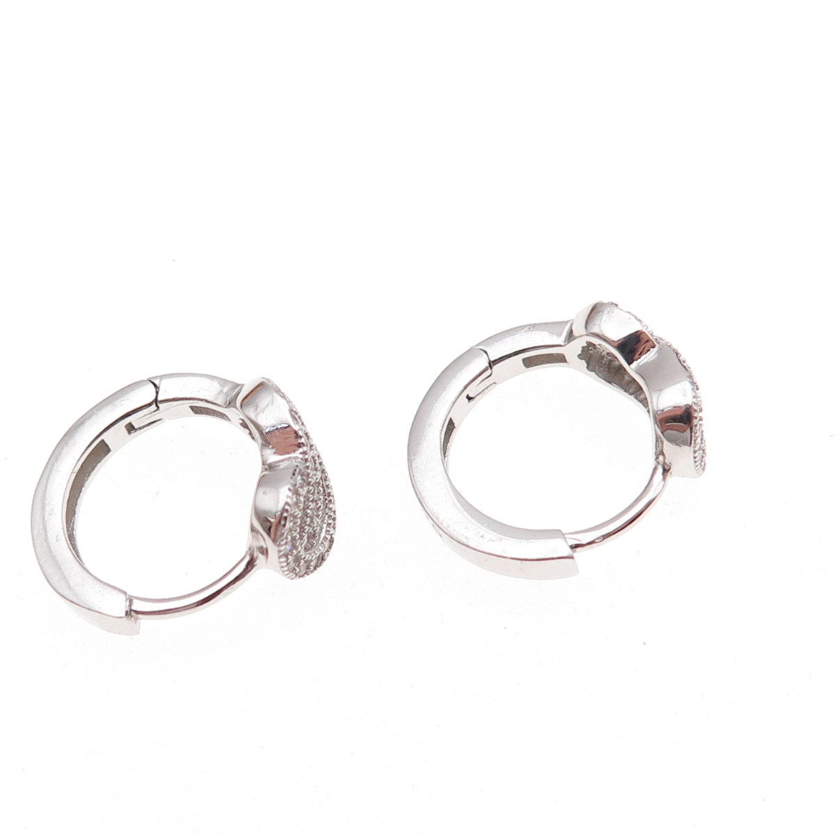 925 Sterling Silver Round-Cut C Z Infinity Hoop Earrings