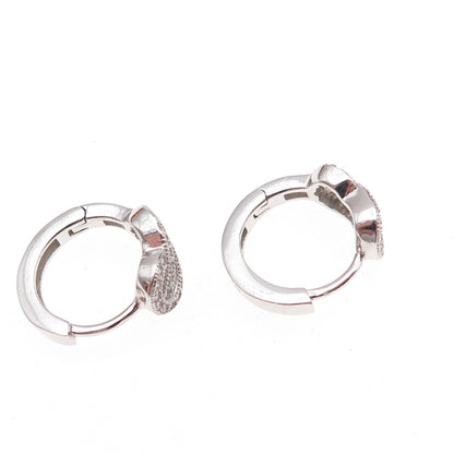 925 Sterling Silver Round-Cut C Z Infinity Hoop Earrings