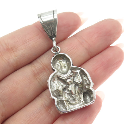 Old Pawn 925 Sterling Silver Vintage Southwestern Kachina Doll Tribal Pendant