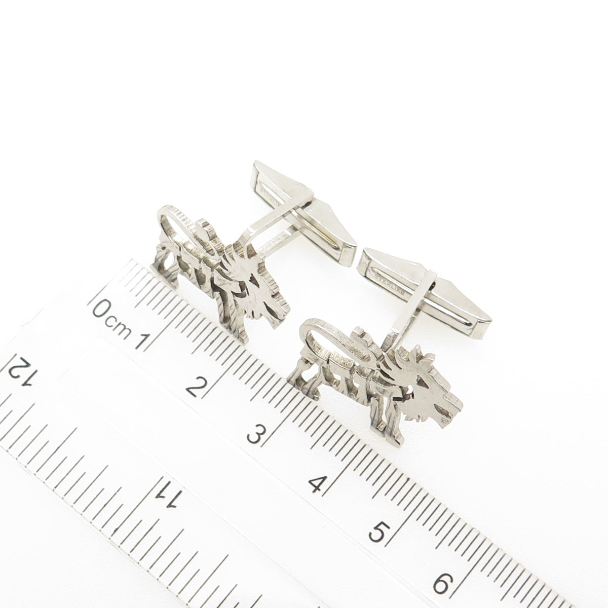 925 Sterling Silver Vintage Lion / Leo Zodiac Sign Cufflinks