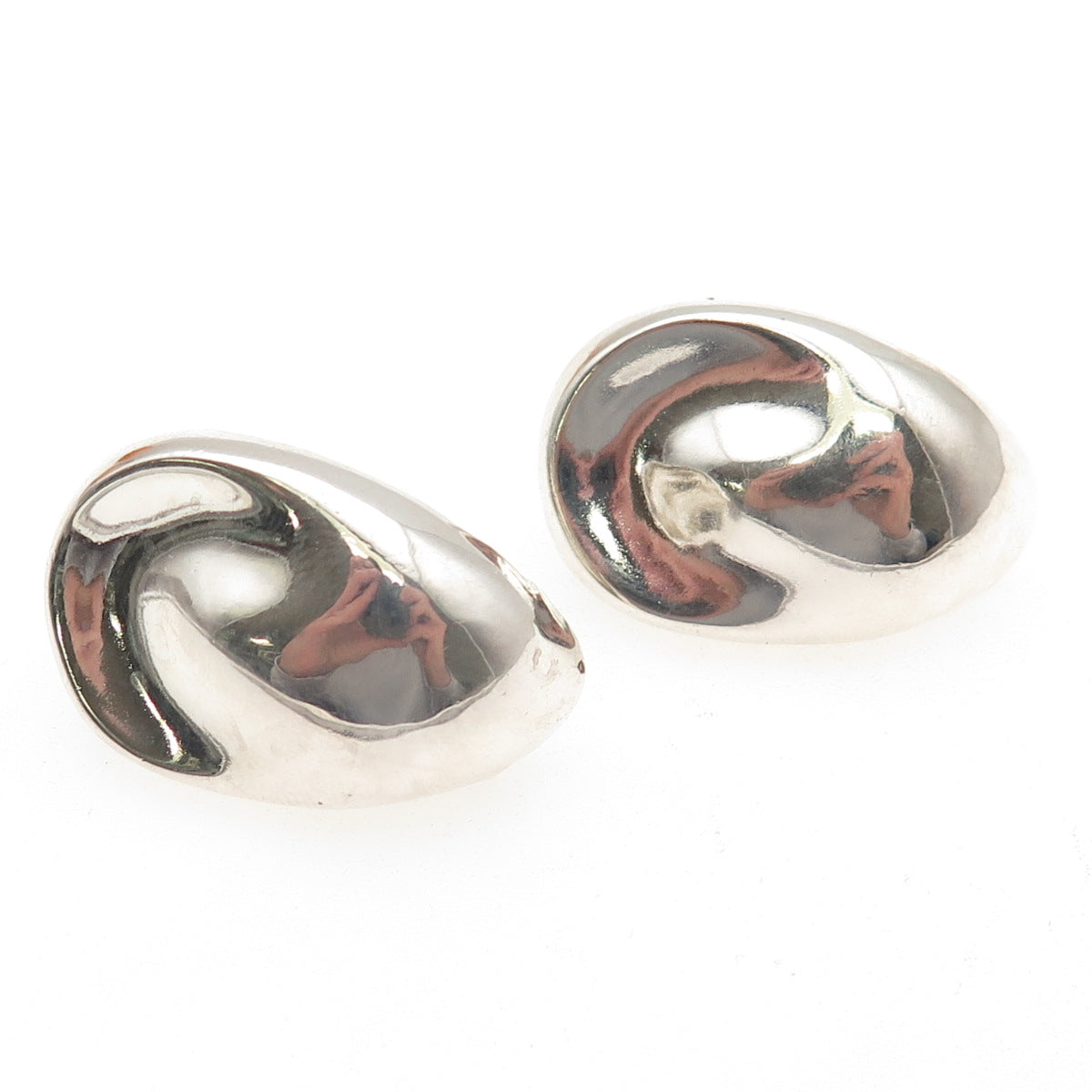 HOLLY RU 925 Sterling Silver Vintage Modernist Earrings