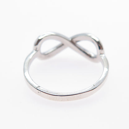 925 Sterling Silver Vintage Infinity Ring Size 5.25
