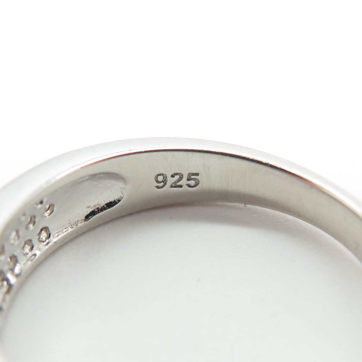 925 Sterling Silver Pave C Z Ring Size 7.25
