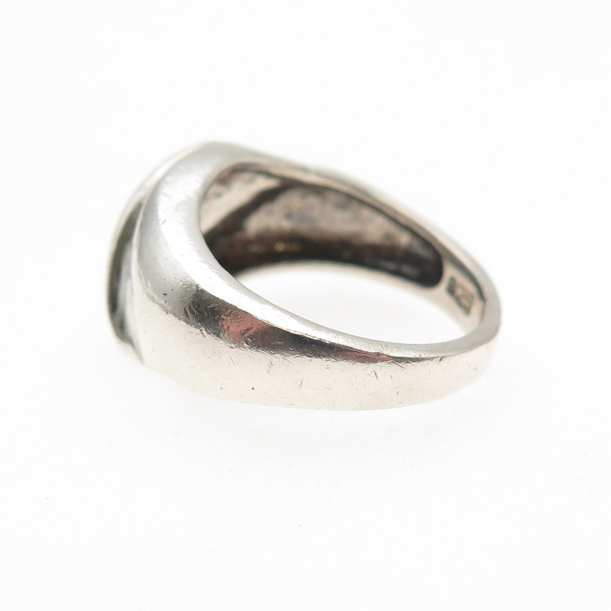 Chapal Zenray 925 Sterling Silver Vintage Modernist Oxidized Ring Size 5