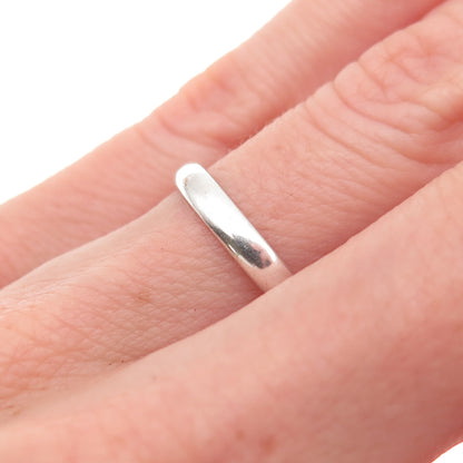 925 Sterling Silver Vintage Classic Wedding Band Ring Size 6