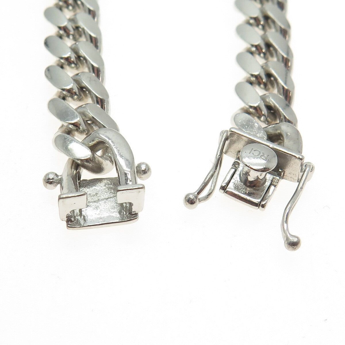 925 Sterling Silver Vintage Italy Cuban Link Bracelet 8.5"