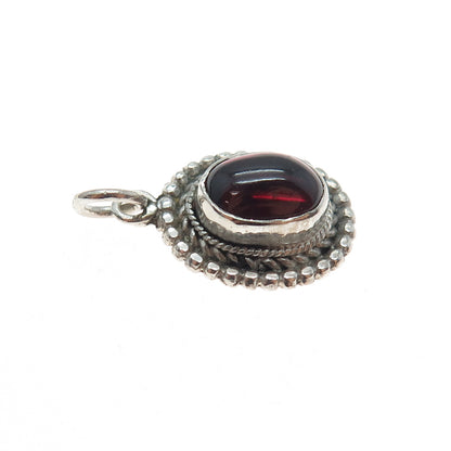 925 Sterling Silver Vintage Real Tourmaline Southwestern Mini Charm Pendant