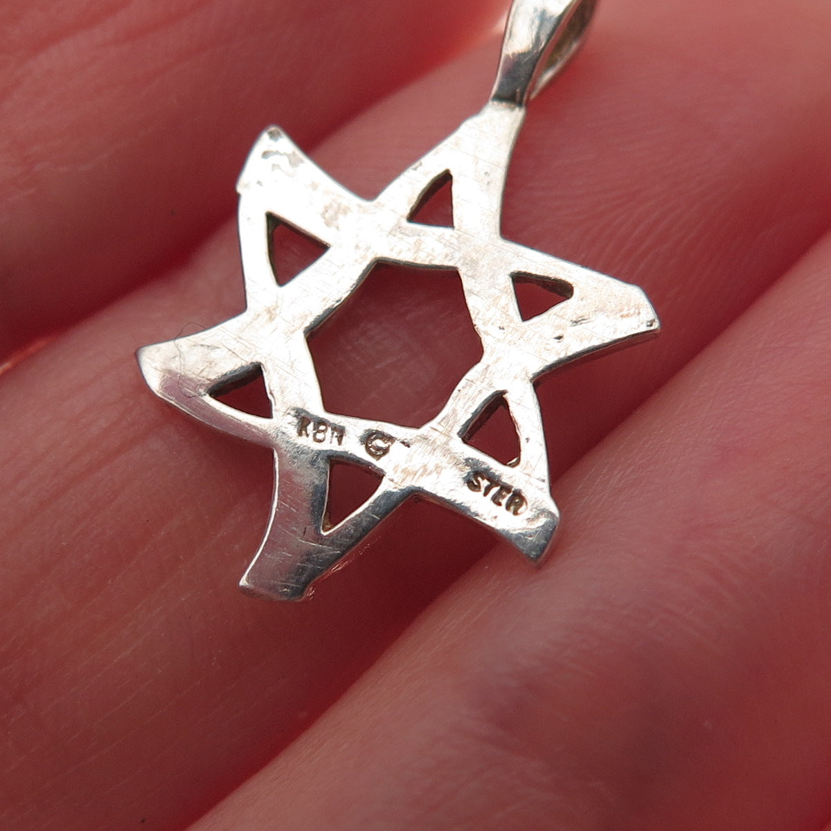 Kabana 925 Sterling Silver Vintage Star of David Oxidized Charm Pendant