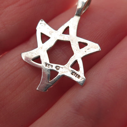 Kabana 925 Sterling Silver Vintage Star of David Oxidized Charm Pendant