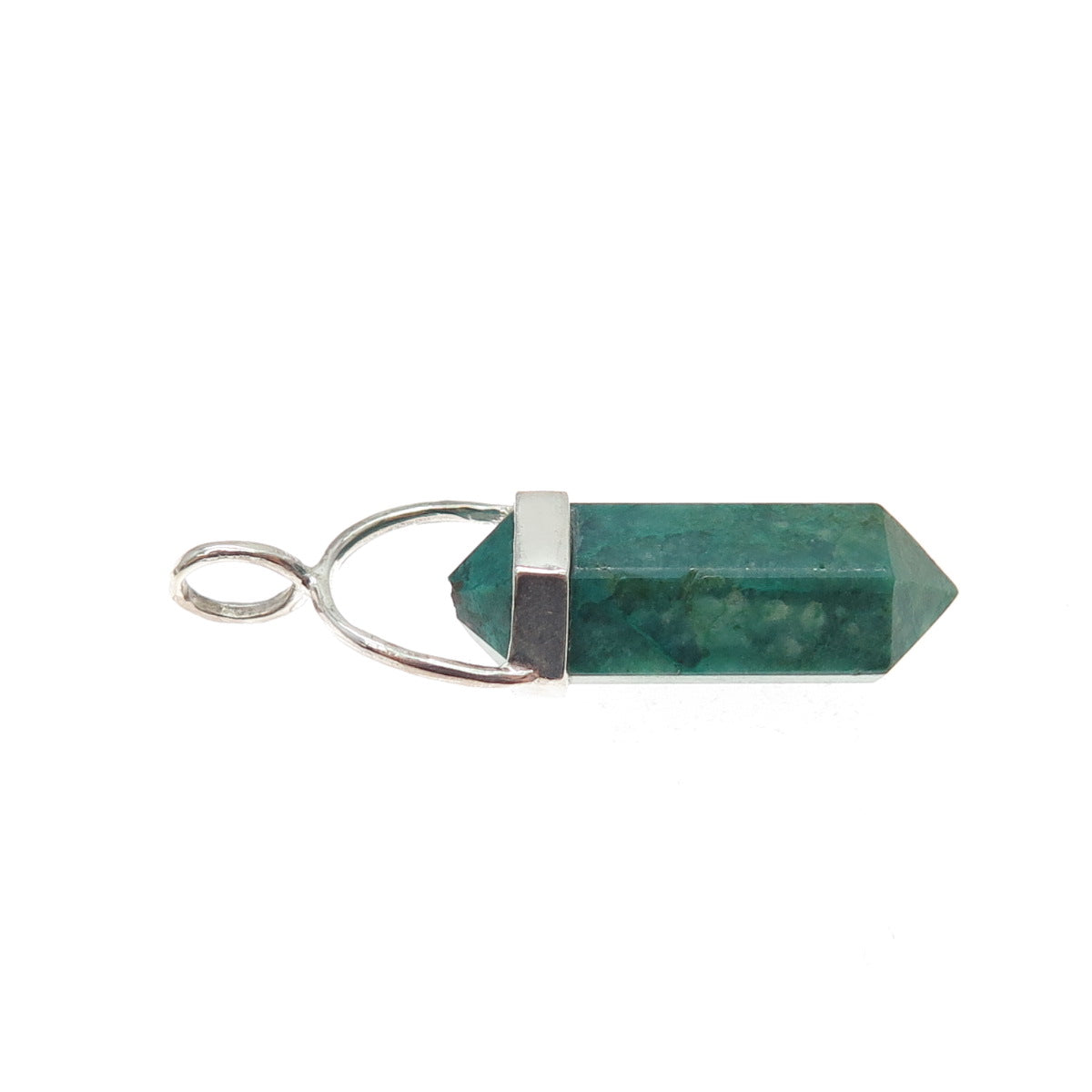 925 Sterling Silver Vintage Real Azurite Amulet Charm Pendant