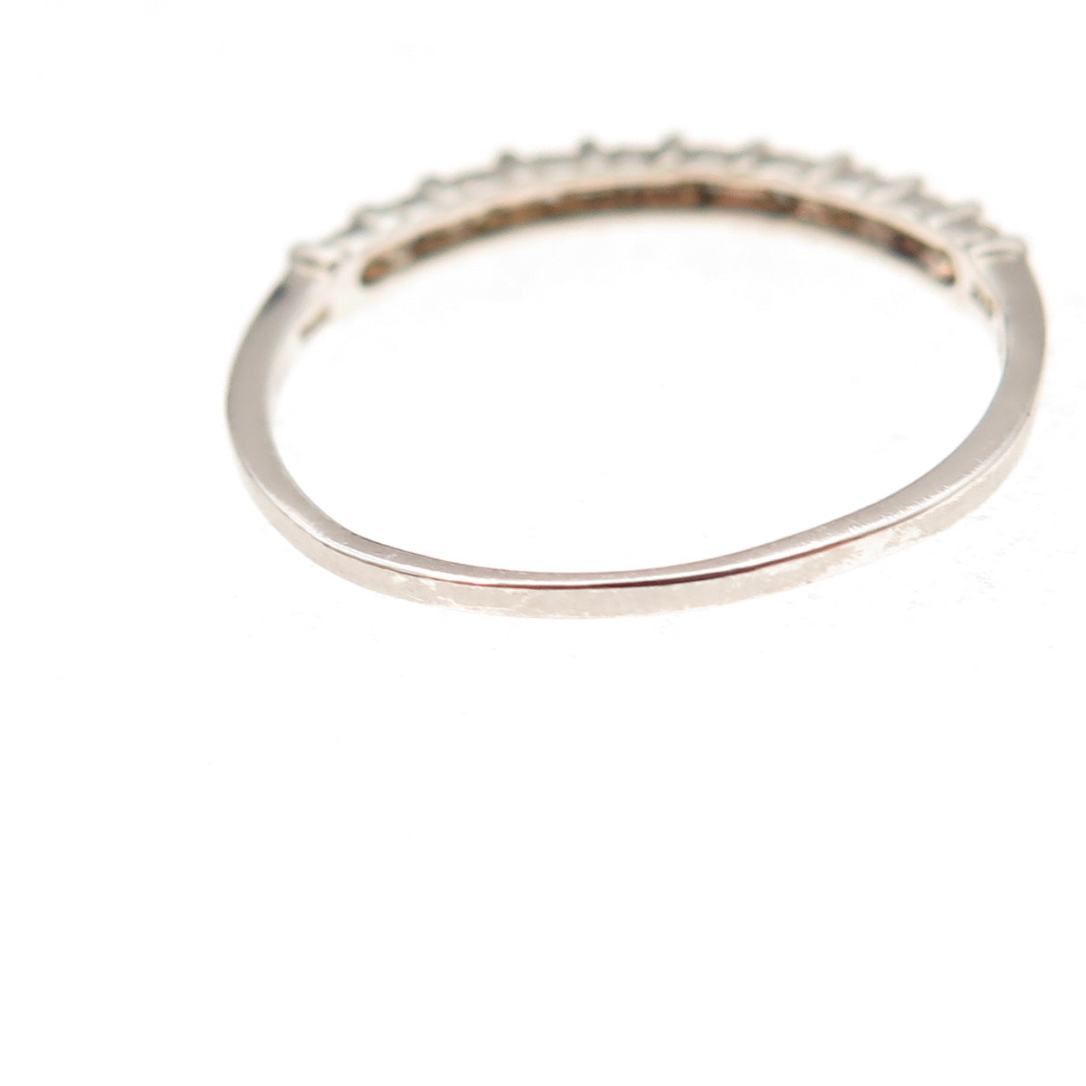 925 Sterling Silver Real Round-Cut Diamond Half Eternity Band Ring Size 10