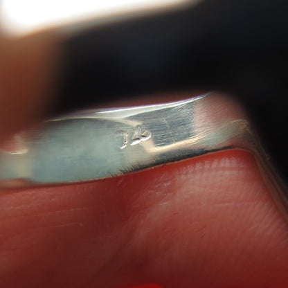 925 Sterling Silver Vintage Real Cabochon Larimar Modernist Ring Size 8