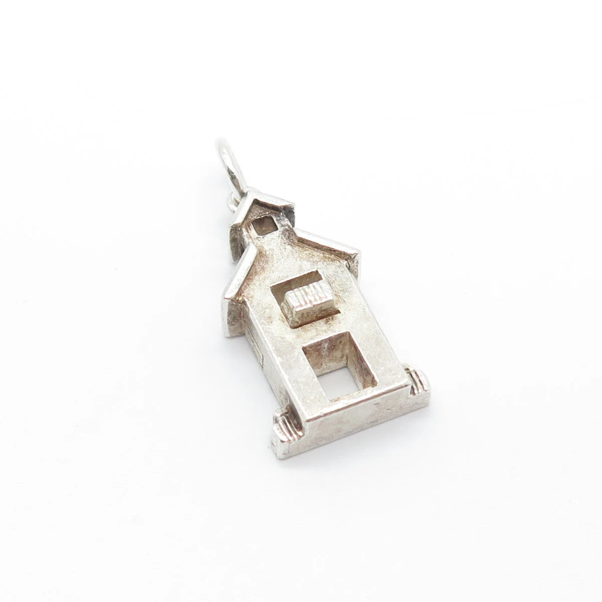 925 Sterling Silver Vintage A. E. B. Arts & Crafts House Pendant