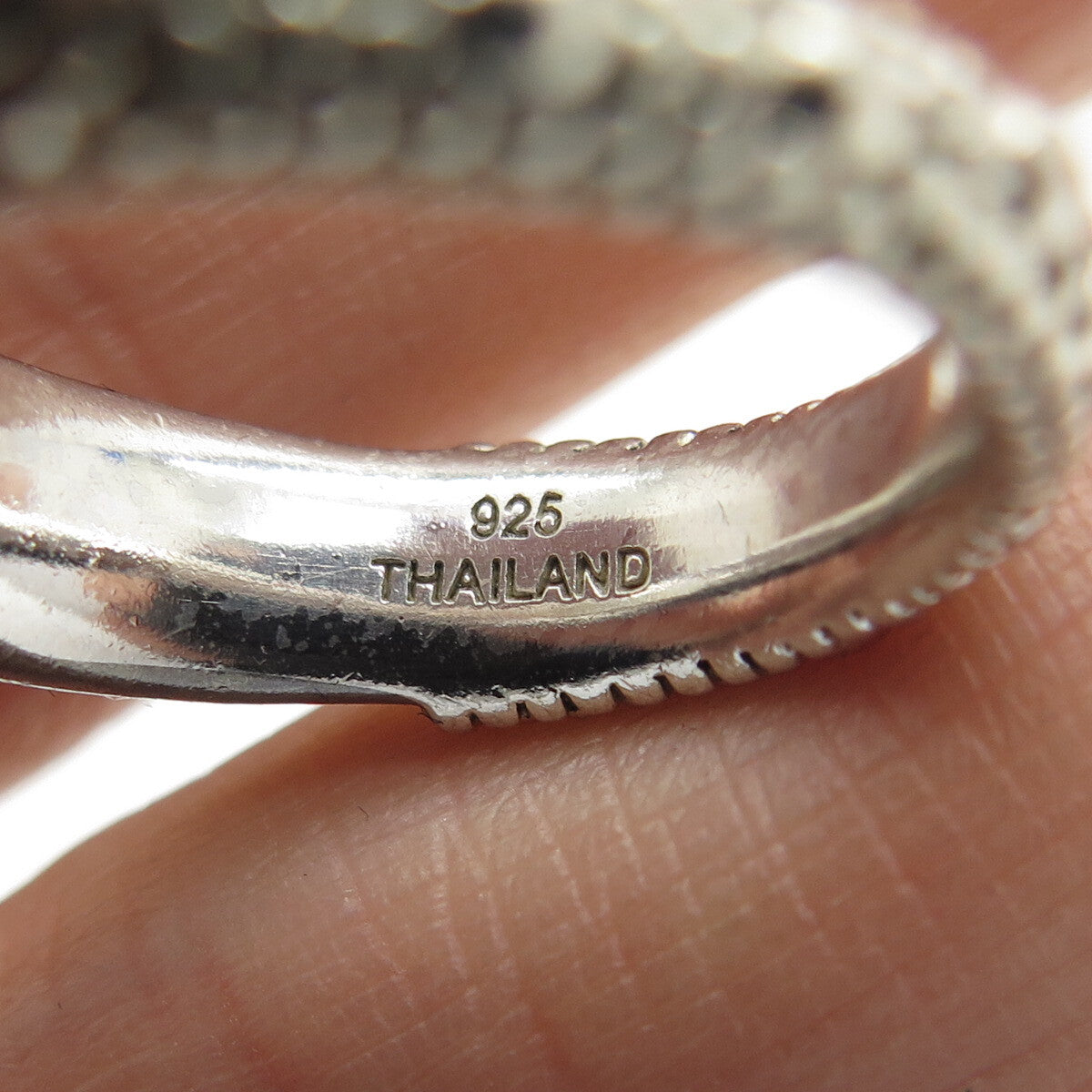 MICHAEL DAWKINS 925 Sterling Silver Granulated Oxidized Ring Size 8