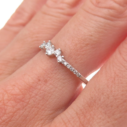 925 Sterling Silver Round-Cut C Z Stackable Ring Size 9