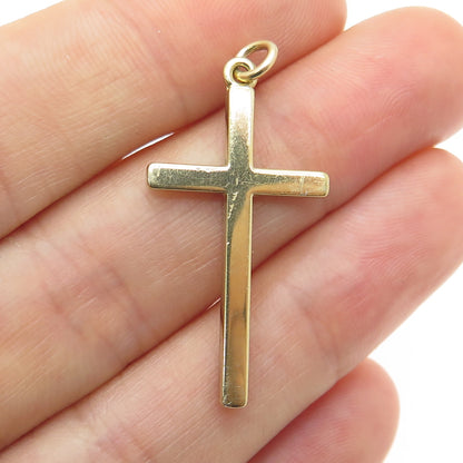 925 Sterling Silver Gold Plated Cross Charm Pendant