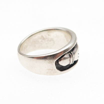 925 Sterling Silver Vintage Irish Claddagh Oxidized Ring Size 5.75