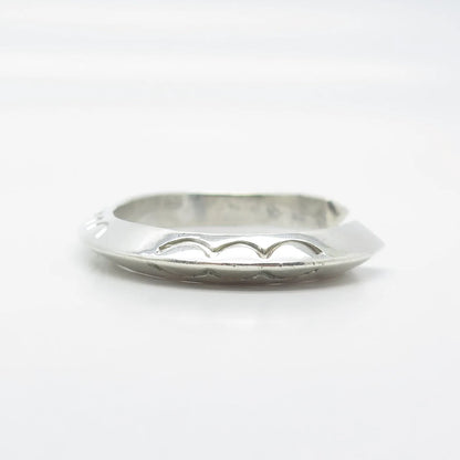 925 Sterling Silver Vintage Ethnic Cuff Bracelet 6"