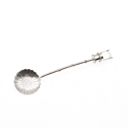 950 Silver Antique Japan Water Well Bucket Coffee Spoon