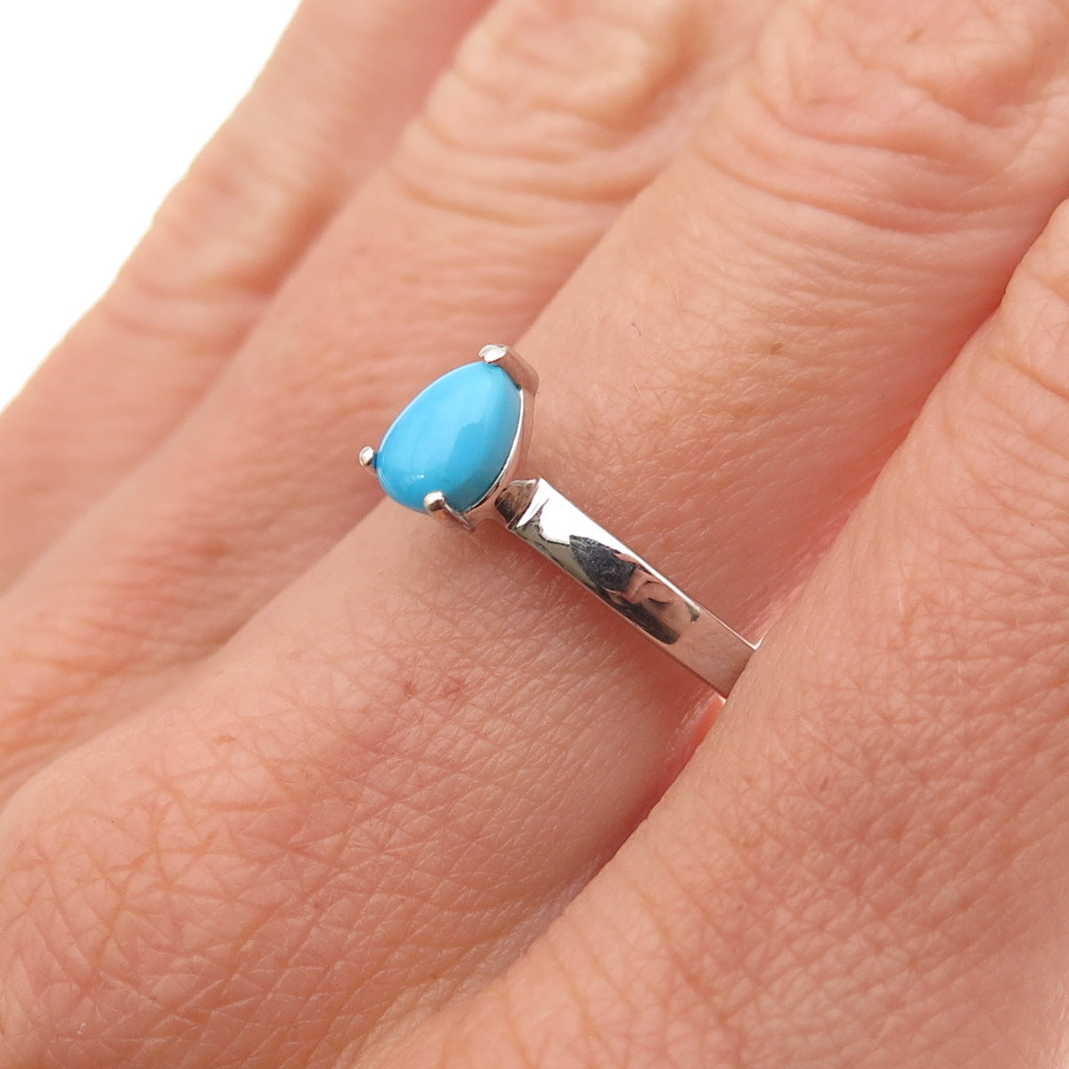 Chuck Clemency 925 Sterling Silver Real Sleeping Beauty Turquoise Ring Size 8.25