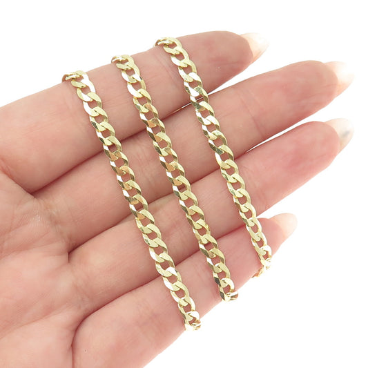 HAN 925 Sterling Silver Gold Plated Italy Curb Chain Necklace 24"