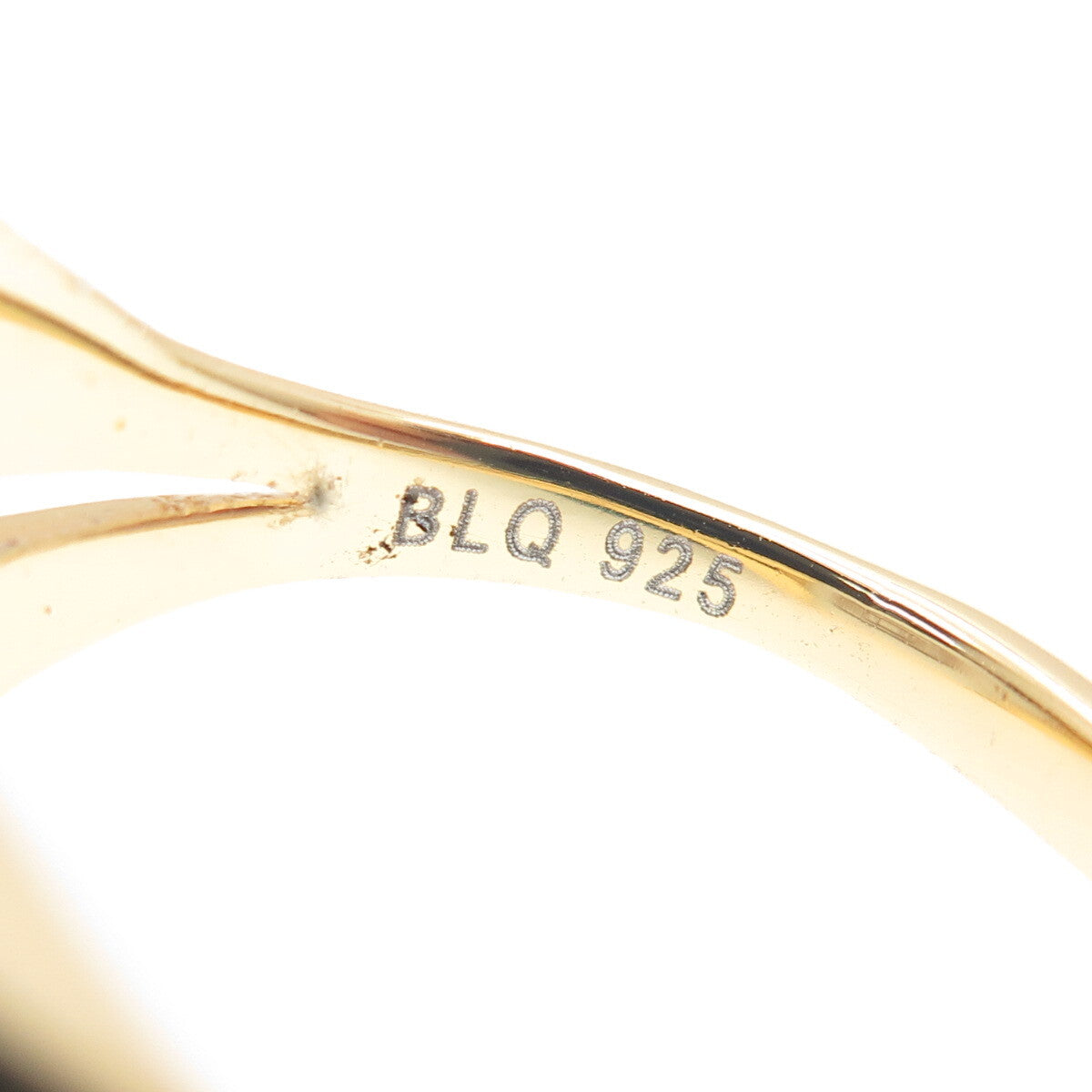 BLQ Basiq Jewelry Sterling Silver Gold Plated Real Aventurine Ring Size 10.25
