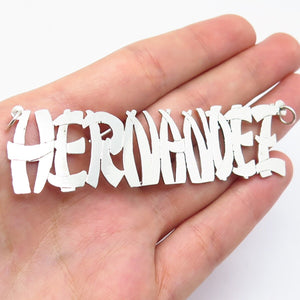 925 Sterling Silver Vintage "Hernandez" Personalized Necklace Central Part