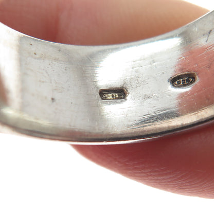 925 Sterling Silver Vintage Italy Modernist Arrow Band Ring Size 11.25