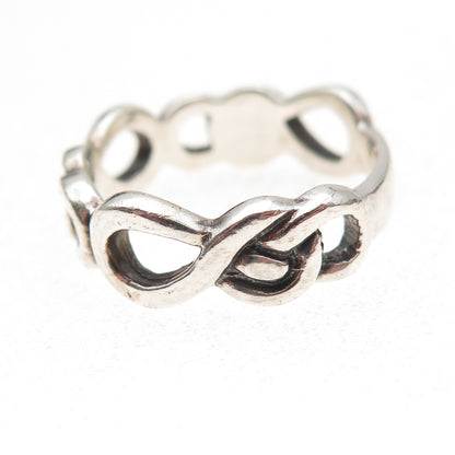 925 Sterling Silver Vintage Infinity Oxidized Band Ring Size 9